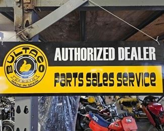 #820 • Metal Bultaco Authorized Parts Sales Service Sign