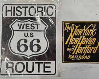 #852 • Ande Rooney Railroad Sign and Route 66 Sign