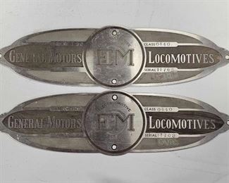 #860 • Original Pair of 1950 General Motors Locomotive EMD Manufacturer Plates