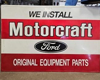 #874 • Original Single Sided Painted Motorcraft Ford Sign