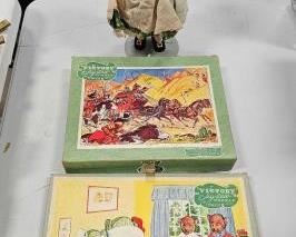 #928 • 2 Vintage Victory Product Puzzles and Doll