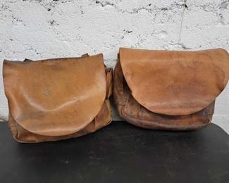 #1002 • 2 Authentic Vintage Leather US Postal Service Messenger Bag