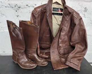 #1006 • Boston Firenze Leather Jacket and Motorcycle Boots