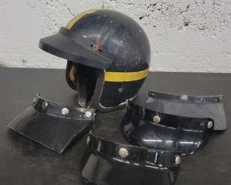 #1052 • Vintage Motorcycle Helmet with Additional Visors