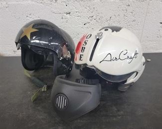 #1054 • New White Obse Air Craft Double Lens Large Helmet and Firgter Pilot Double Lens Motorcycle Helmet