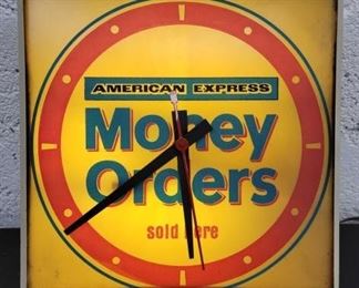 #1116 • Vintage and Original American Express Money Order Light Up Advertisement
