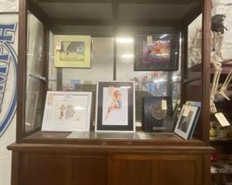 #1200 • 1920 Drug Store Wooded Display Case with Glass shelves