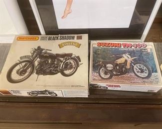 #1210 • 2 Motorcycle Models, Matchbox “Black Shadow.” Revell “Suzuki TM-400