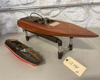 #1244 • 2 Motorized Model Boats, 1 Electric & 1 Gas Powered
