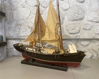 #1250 • Wooden Model ship. “Emma C. Berry Noank.” Project