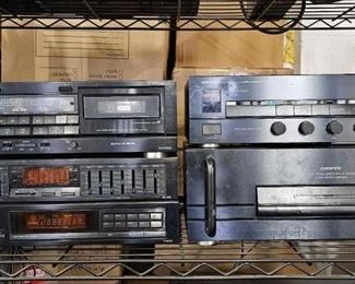#1358 • Onkyo Amplifier, Preamplifier, FM/AM Tuner, Equalizer, and Tape Deck