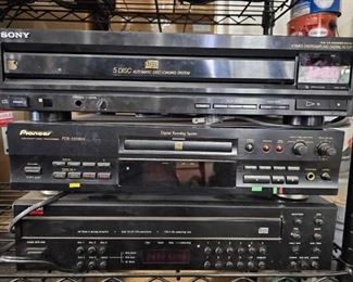 #1360 • Sony 5 Disc CD Player, Pioneer CD Recorder, and Adcom 5 Disc Player