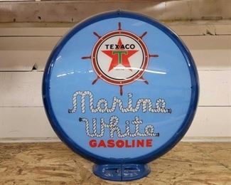 #2260 • Texaco Marine White Gasoline Advertisement Globe