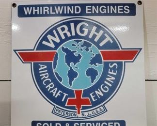 #2270 • "Wright Aircraft Engines Sold & Services" Porcelain Sign