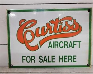 #2268 • "Curtiss Aircraft For Sale Here" Porcelain Sign