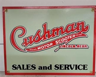 #2276 • "Cushman Motor Scooter Sales and Service" Porcelain Sign