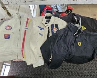 #2802 • 4 Jackets: Ferarri, 2 x Steve McQueen Gulf Racing Jackets, Moon Eyes Jacket
