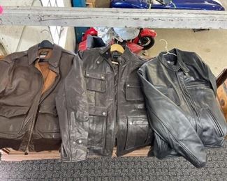 #2828 • 3 Leather Jackets, Two Large one XXL