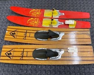 #3010 • 2 Pairs of Water Ski’s: Beginners and Trick water skis