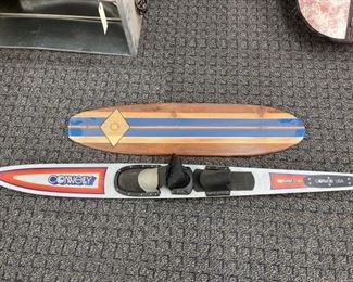 #3014 • Vintage Skim Board and Connelly Slalom Water ski