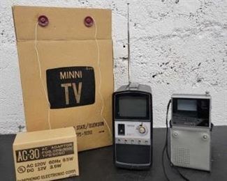 #3602 • Vintage Symphonic Minni TV in Box and Sony Watchman