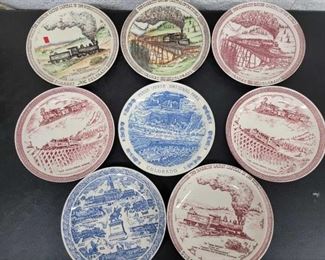 #3628 • 8 Vernon Kilns Train Plates