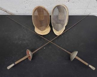 #3630 • Vintage Fencing Masks and Swords