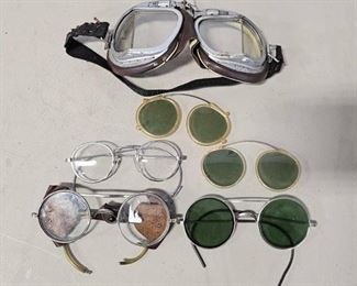#4004 • Vintage Airforce Pilot Goggles and 6 pairs of Vintage Sunglasses