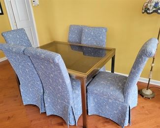 Design Institute of America Brass Dining Table - 104" Width x 42.5" L x 30" H, folds to half the width