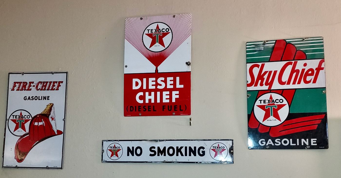 1940's Texaco Porcelain Signs