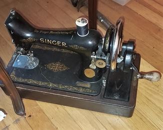 Antique Singer Hand-Crank Sewing Machine