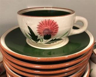 Vintage Stangl "Pink Thistle" cups and saucers