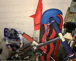 Skateboard and Razors