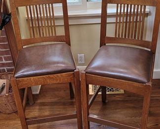 Pair of Stickley bar stools