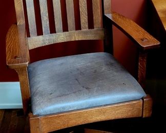 One of two Stickley office chairs