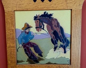 Western tile by RTK Studios in custom frame