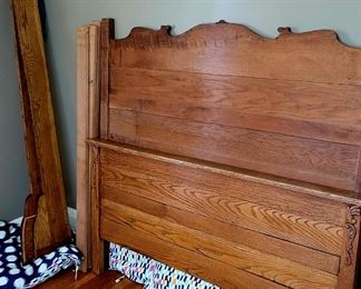 Vintage oak double bed