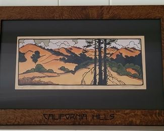 "California Hills" custom lithograph and frame