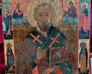 Very old Russian wooden icon