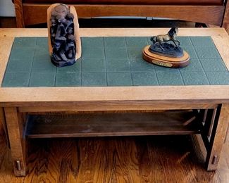 Stickley green tile top table