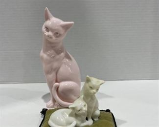 Ardalt cat figurines pink one is 7 in tall