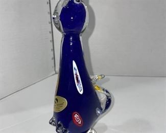 Creazioni Silvestri Murano glass cat figurine 8 in tall