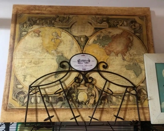 Framed Map, French Wine Holder