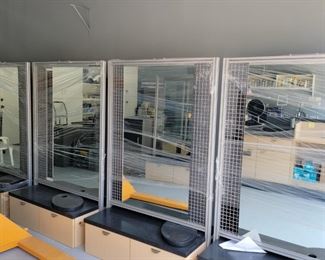 salon hair stylist mirrors with storage