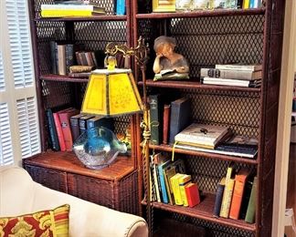 .MidCentury Rattan wrapped Bookcase  Storage Cabinet