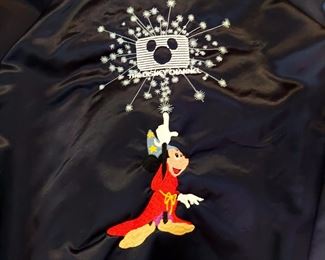 .Vtg The Disney Cable Channel Crew Satin Jacket WELCOME TO POOH CORNER full back