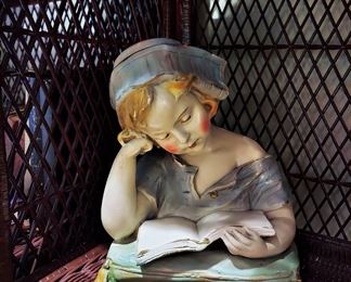 Chalkware Plaster Bust of Student Nurse Staffing by Gustave Van Vaerenbergh