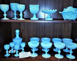 French Blue Glassware 1930s