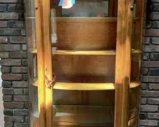 ANTIQUE OAK DISPLAY CABINET