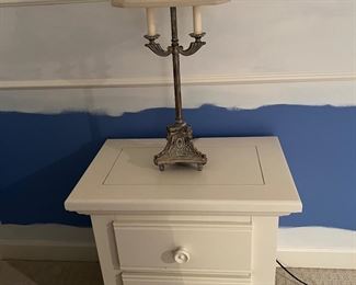 Pair white bedside tables